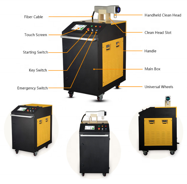 Metal 100W Laser Rust Cleaning Machine CE Certification Thermal System