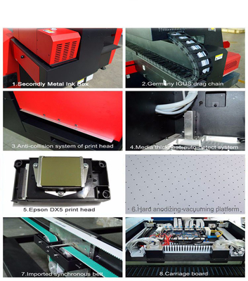 DX5 Micromachine 3D UV Flatbed Printer 2500mm*1300mm Printing Size for Ultraviolet LED Inkjet and Heat Press Paint on Draws