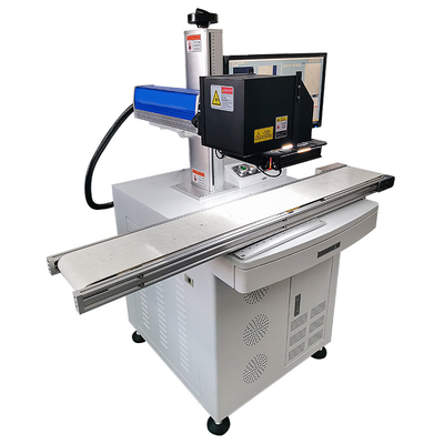 20w 30w Ccd Fiber Visual Positioning Laser Marking Machine With Conveyor Belt
