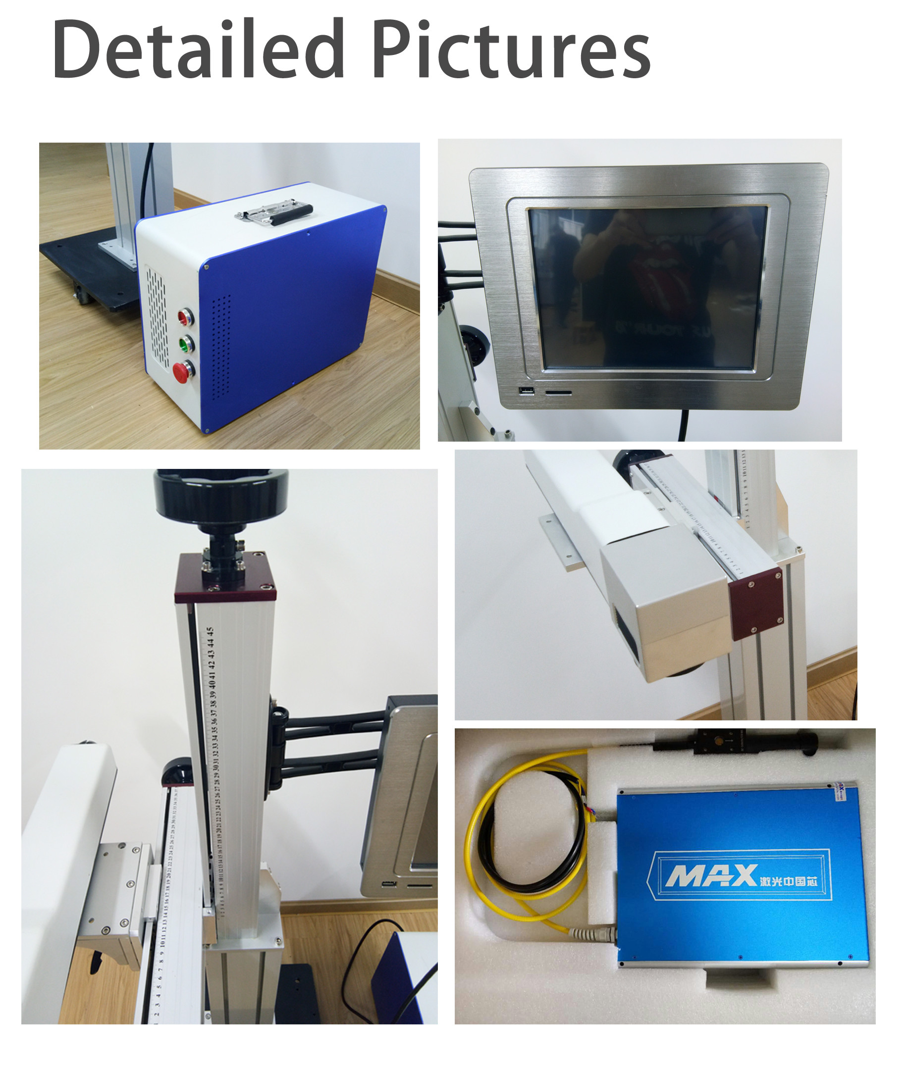 100W Fiber Laser Marking Machine 30w Flight Marking For Metal Acrylic