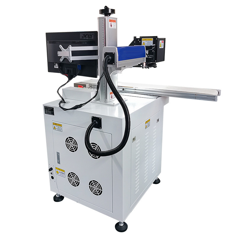 20w 30w Ccd Fiber Visual Positioning Laser Marking Machine With Conveyor Belt